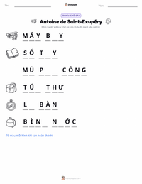 Tài liệu in sẵn Antoine de Saint-Exupéry cho trẻ em