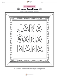 Vista previa de la hoja de trabajo imprimible de Jana Gana Mana