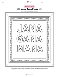 Aperçu de la feuille de travail imprimable Jana Gana Mana