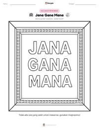 Prabaca lembar kerja cetak Jana Gana Mana