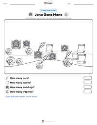 Jana Gana Mana printable worksheet preview