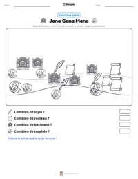 Aperçu de la feuille de travail imprimable Jana Gana Mana