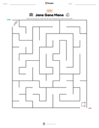 Jana Gana Mana printable worksheet preview