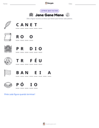 Prévia da folha de atividades imprimível Jana Gana Mana