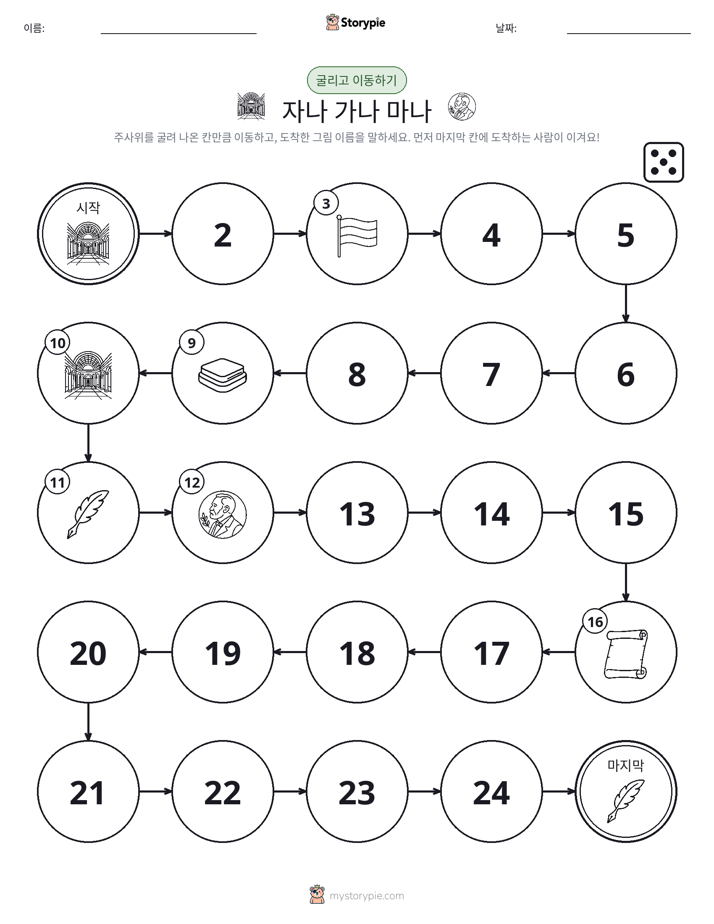 주사위 굴리고 이동하기 게임