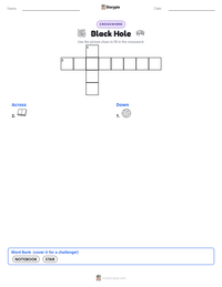 Black Hole printable worksheet preview