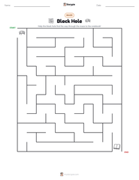 Black Hole printable worksheet preview