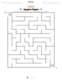 Vista previa de la hoja de trabajo imprimible de Agujero Negro