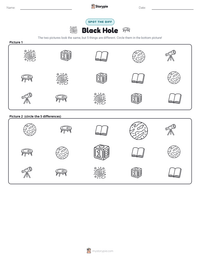 Black Hole printable worksheet preview