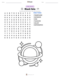 Black Hole printable worksheet preview