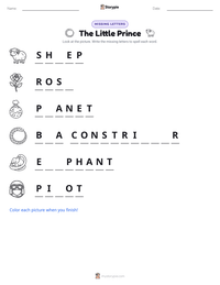 The Little Prince printable worksheet preview