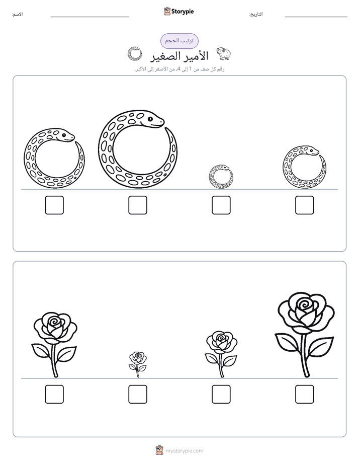 ترتيب الحجم