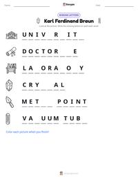 Karl Ferdinand Braun printable worksheet preview