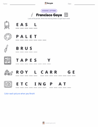 Francisco Goya printable worksheet preview
