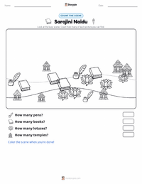Sarojini Naidu printable worksheet preview