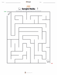Sarojini Naidu printable worksheet preview