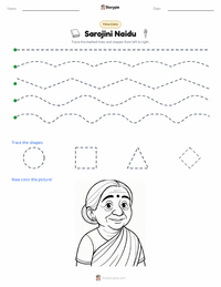 Sarojini Naidu printable worksheet preview