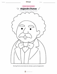 Vista previa de la hoja de trabajo imprimible de Alexandre Dumas