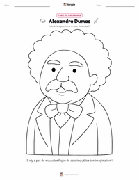 Page de coloriage Alexandre Dumas pour les enfants
