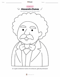 Alexandre Dumas kleurplaat voor kinderen