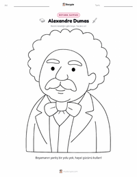 Alexandre Dumas çocuklar için boyama sayfası