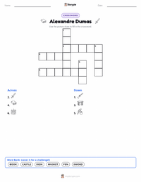 Alexandre Dumas printable worksheet preview