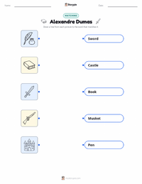 Alexandre Dumas printable worksheet for kids