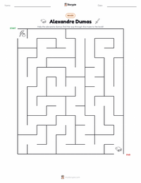 Alexandre Dumas printable worksheet preview