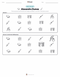 Alexandre Dumas printable worksheet preview