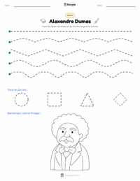 Aperçu de la feuille de travail imprimable Alexandre Dumas