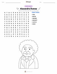 Alexandre Dumas printable worksheet preview