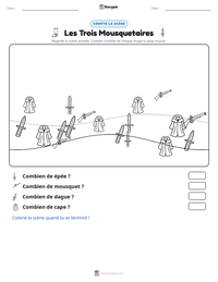 Aperçu de la feuille de travail imprimable Les Trois Mousquetaires