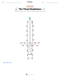 The Three Musketeers printable worksheet preview