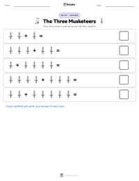 The Three Musketeers printable worksheet preview