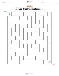 Vista previa de la hoja de trabajo imprimible de Los Tres Mosqueteros