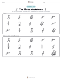 The Three Musketeers printable worksheet preview