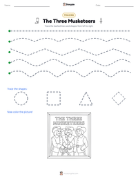 The Three Musketeers printable worksheet preview