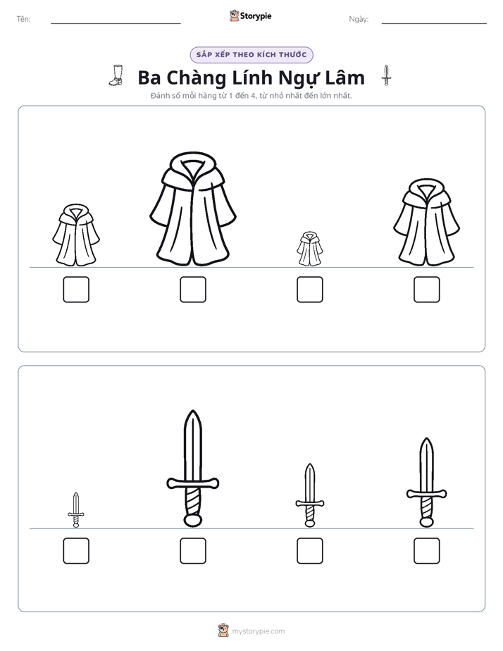 Thứ Tự Kích Thước