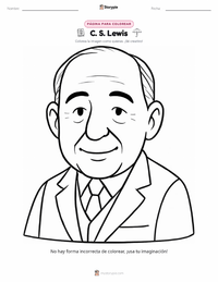 Página para colorear de C. S. Lewis para niños