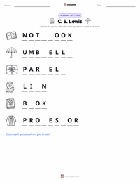 C. S. Lewis printable worksheet preview