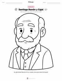 Santiago Ramón y Cajal Malvorlage für Kinder
