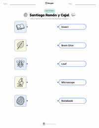 Santiago Ramón y Cajal printable worksheet for kids