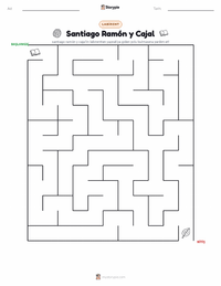 Santiago Ramón y Cajal yazdırılabilir çalışma sayfası önizlemesi