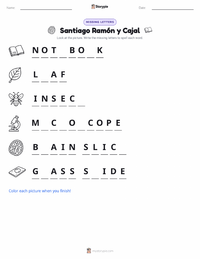 Santiago Ramón y Cajal printable worksheet preview