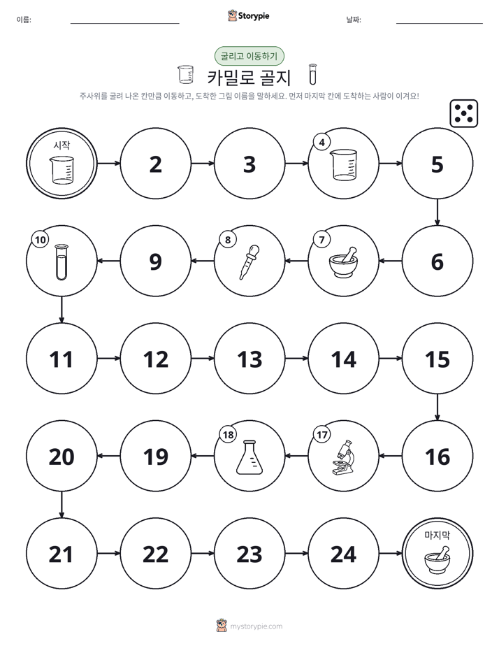 주사위 굴리고 이동하기 게임
