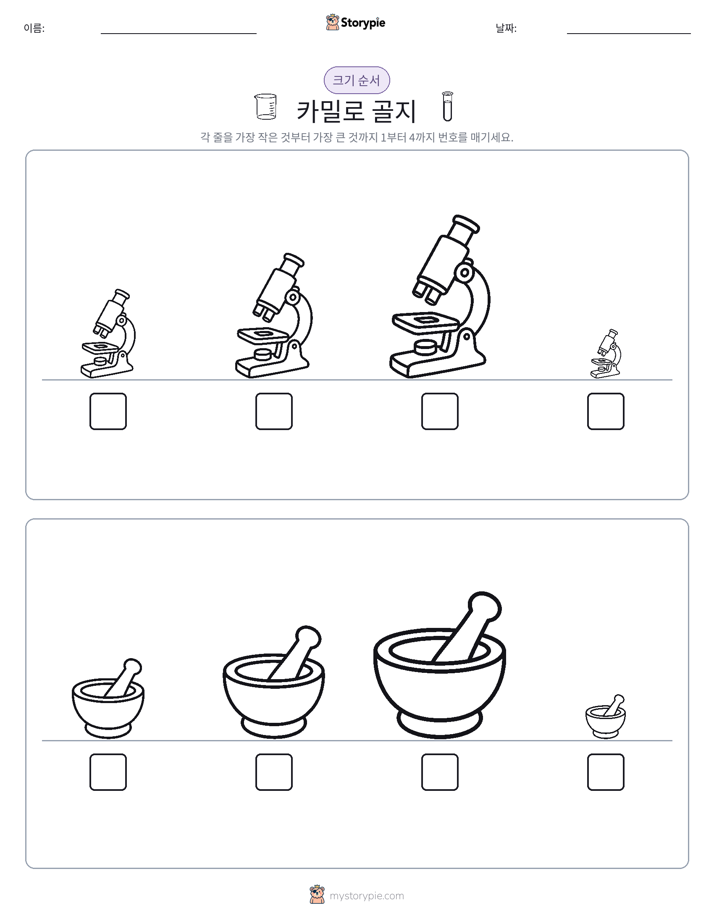 크기 순서