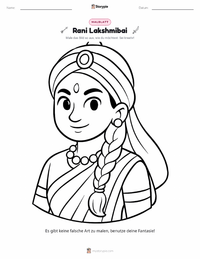 Rani Lakshmibai Malvorlage für Kinder