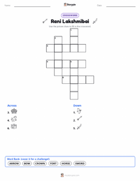 Rani Lakshmibai printable worksheet preview