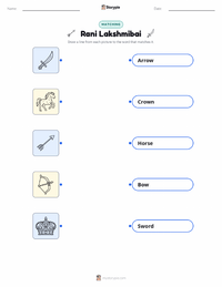 Rani Lakshmibai printable worksheet for kids