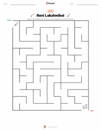 Rani Lakshmibai printable worksheet preview